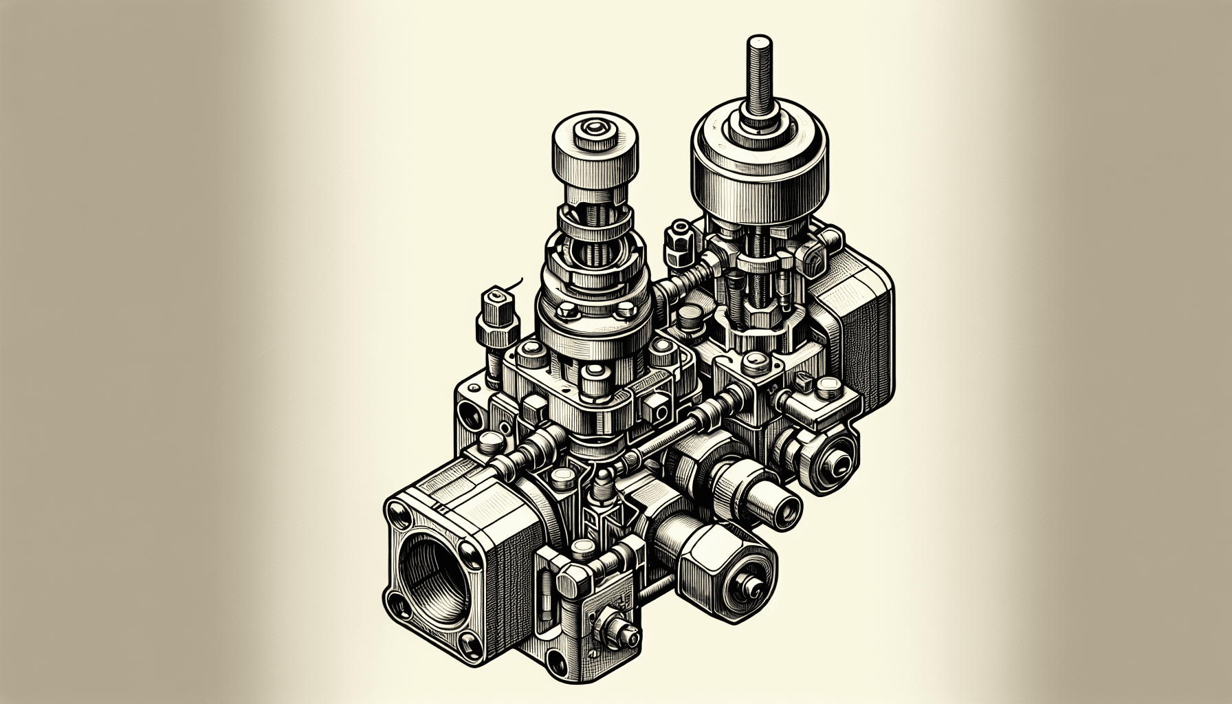 Technical illustration of a solenoid valve assembly with detailed components, designed for industrial fluid control applications."