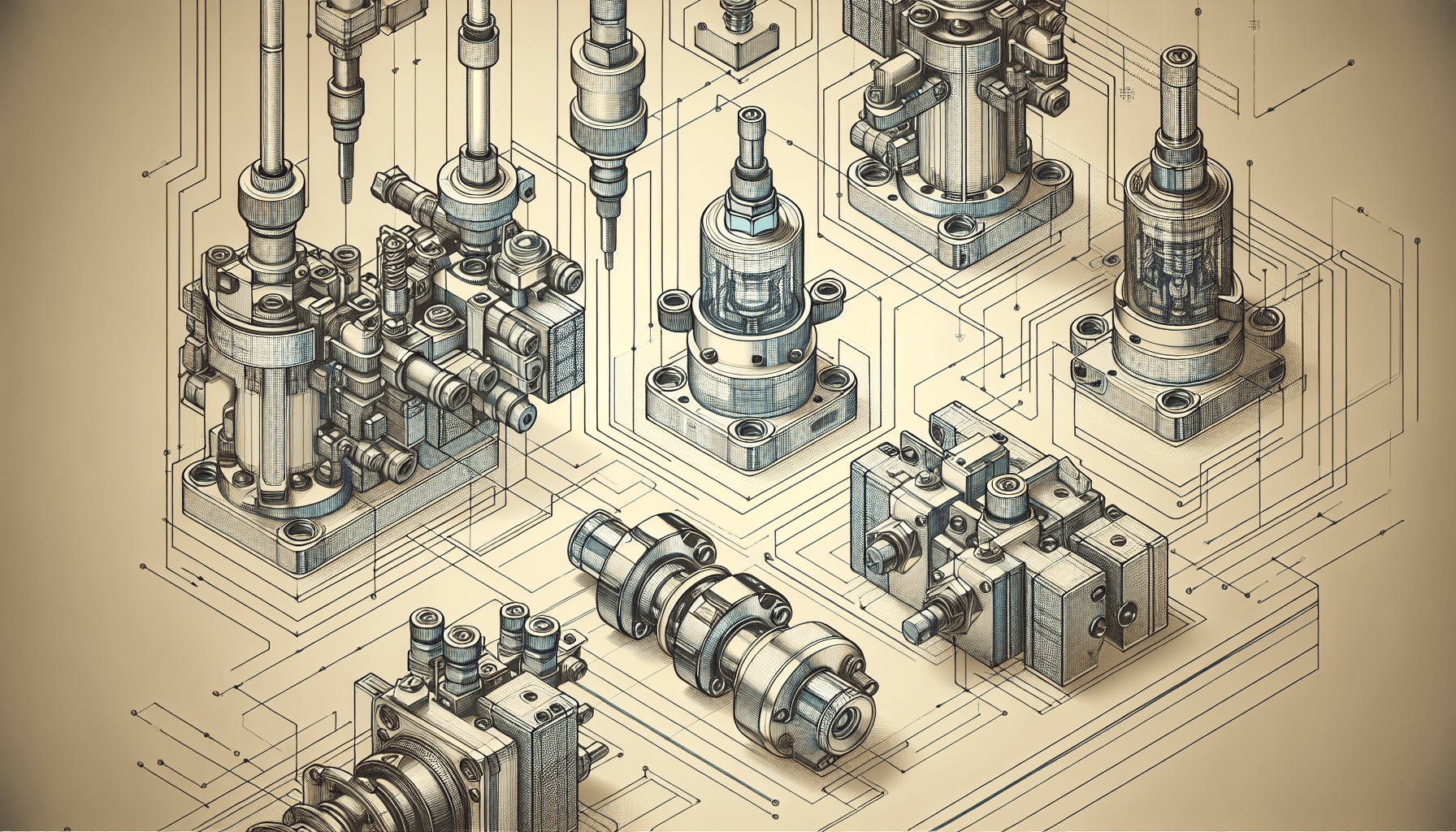 Technical blueprint of industrial valve components illustrating precision engineering and fluid control system design.